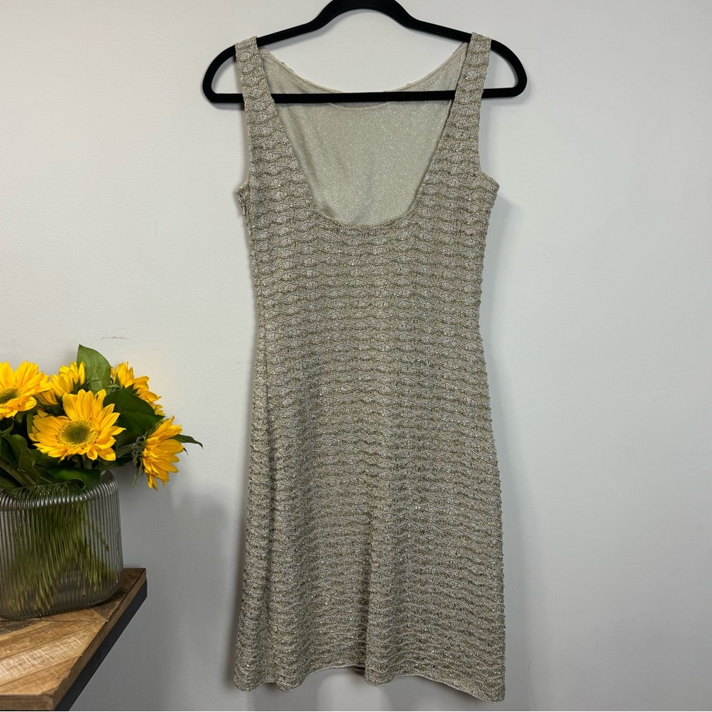 Vintage Gold Beaded Carmen Marc Valvo Mini Dress - Picture 6 of 8